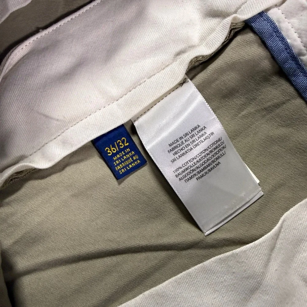 Polo Ralph Lauren Slim Fit Chino Pants Mens 36x32 Tan Khaki Cotton Twill Trouser
